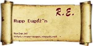 Rupp Eugén névjegykártya